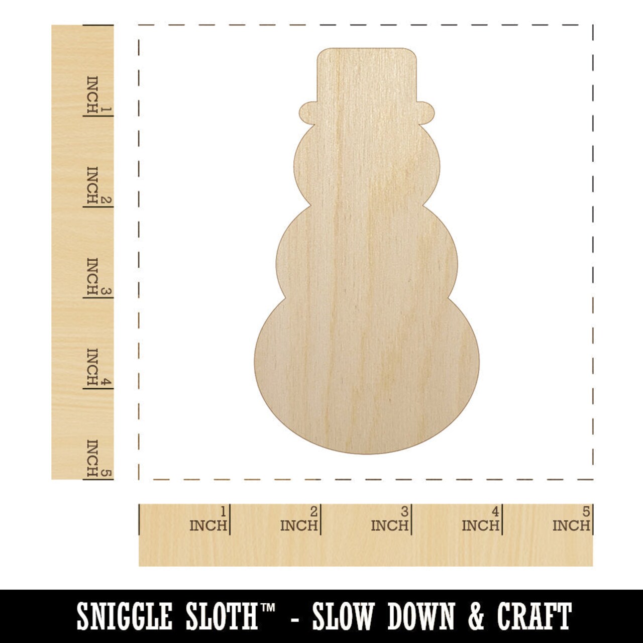 Snowman Winter Christmas Solid Unfinished Wood Shape Piece Cutout for DIY Craft Projects